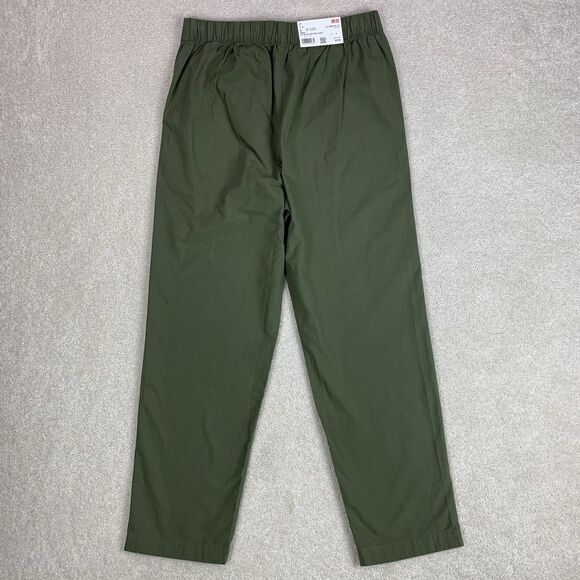 NWT Uniqlo Women's  Cotton Relaxed Ankle Pants Size Small Green Lightweight - Picture 1 of 12
